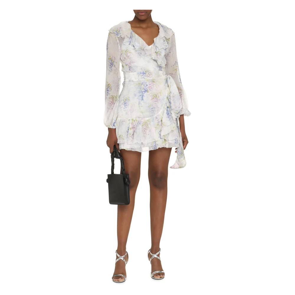 Alessia Zamattio Zijden wikkeljurk met bloemenprint Multicolor Dames