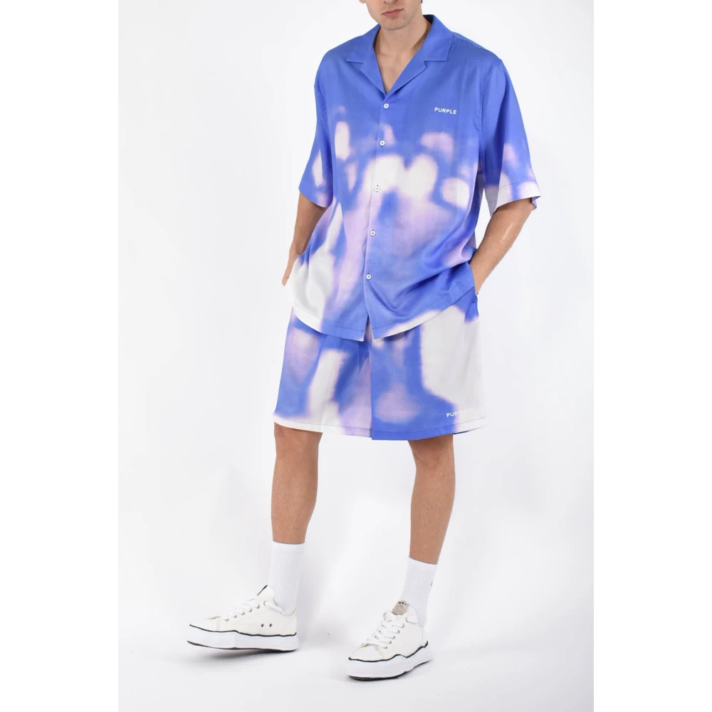 Purple Brand Gedrukte Lyocell Twill Bermuda Shorts Multicolor Heren