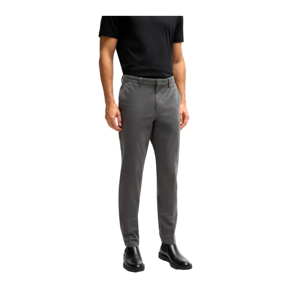 Hugo Boss Slim Fit Katoenen Chino Broek Grijs Gray Heren