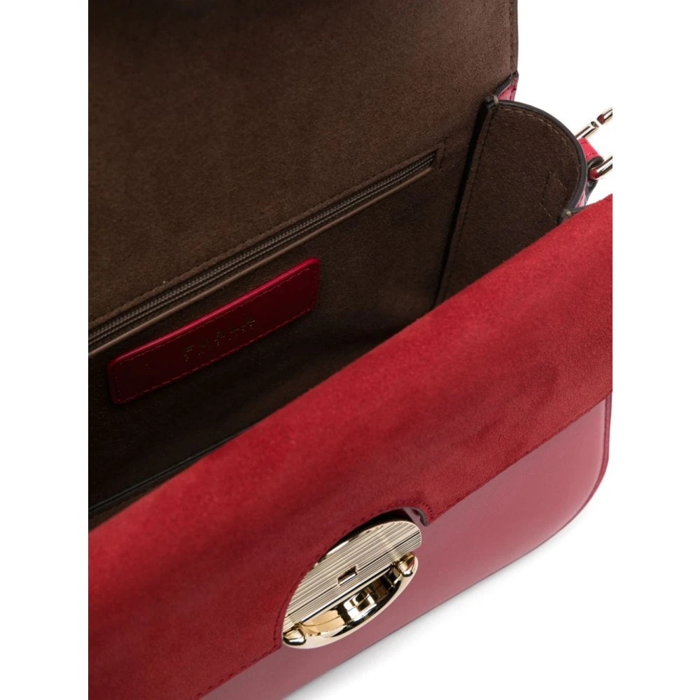 Furla Rode Korrelige Leren Schoudertas Red Dames