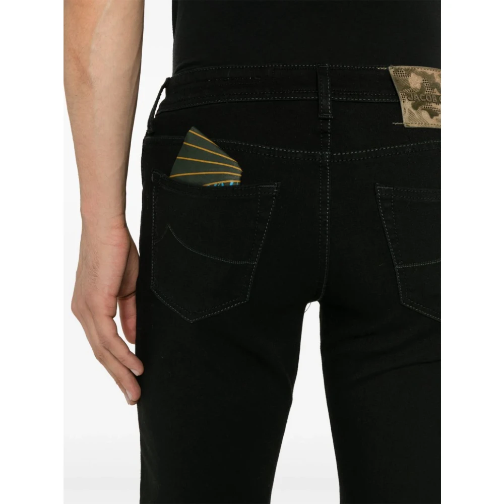 Jacob Cohën Zwarte Katoenmix Straight Leg Jeans Black Heren