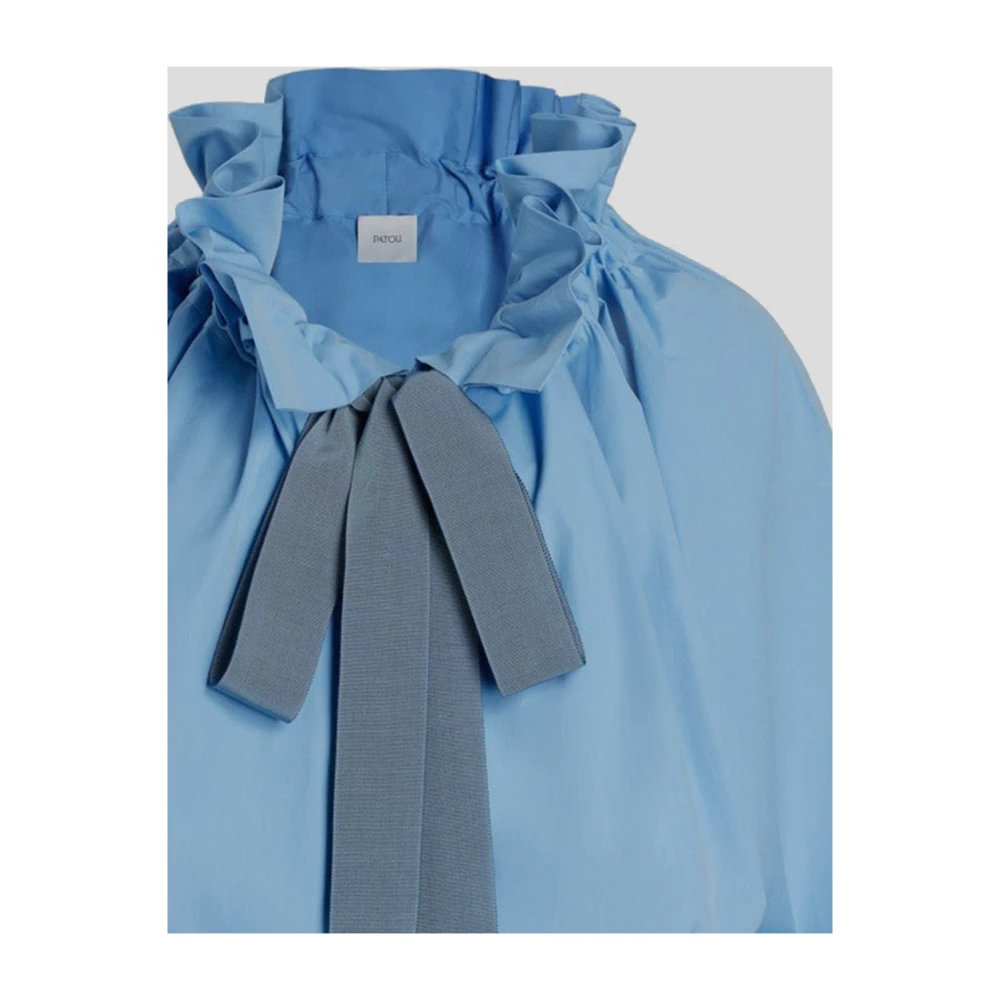 Patou Katoenen Ballonmouw Top Blue Dames