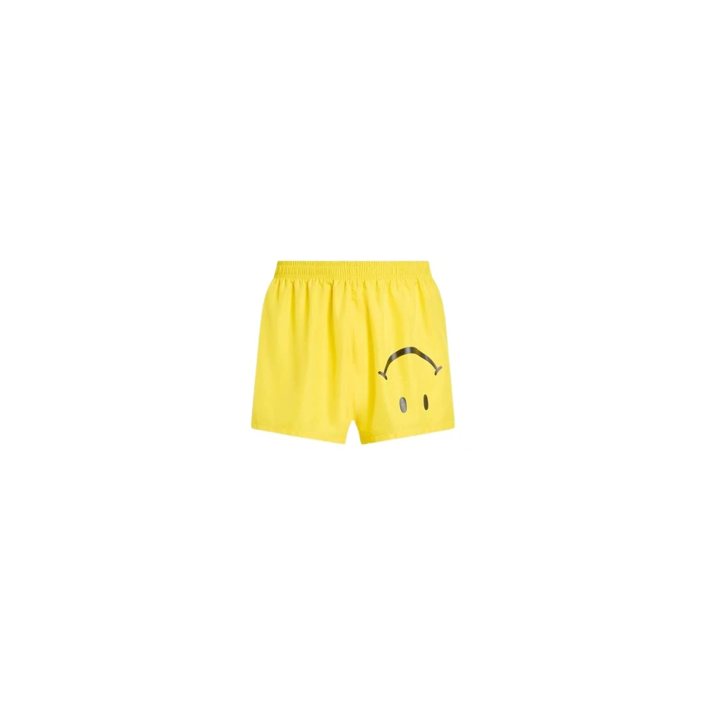 Moschino Yellow Smiley® Nylon Swim Boxer Shorts - Male - Beachwear - 3XL - Swimwear