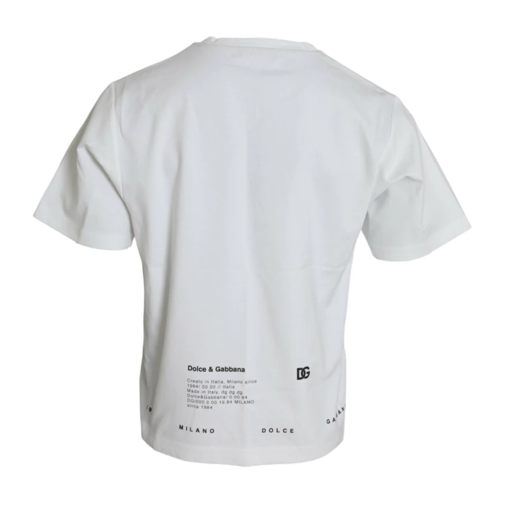 Dolce & Gabbana Lippenprint Crew Neck T-shirt White Heren