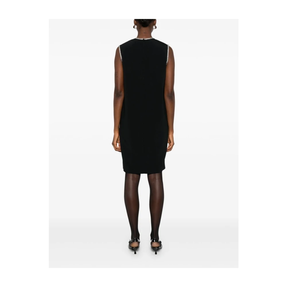 SPORTMAX Zwarte Ronde Hals Mouwloze Jurk Black Dames
