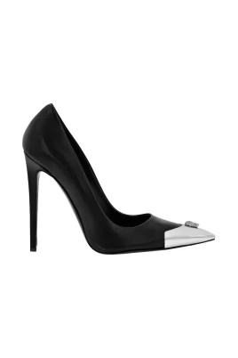 Leather Decollete Hi-Heels Skull Strass