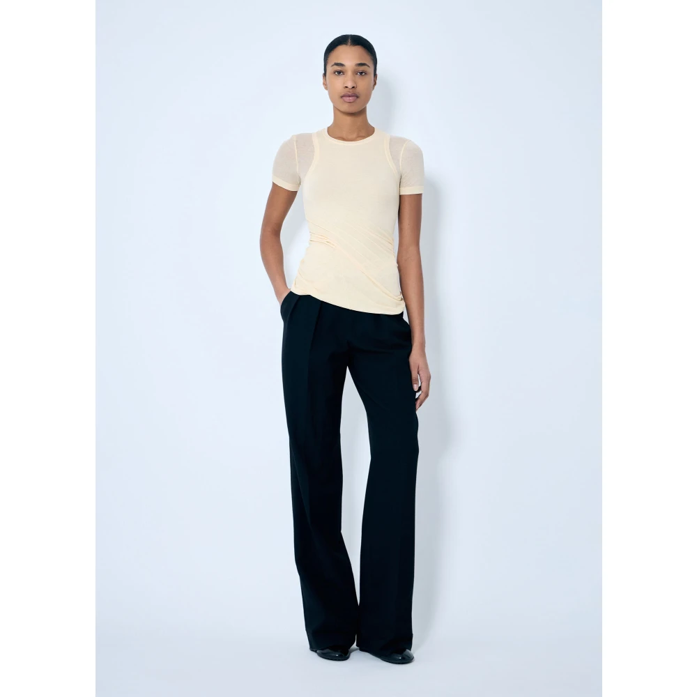 Jil Sander Gelaagd Crewneck T-shirt Beige Dames