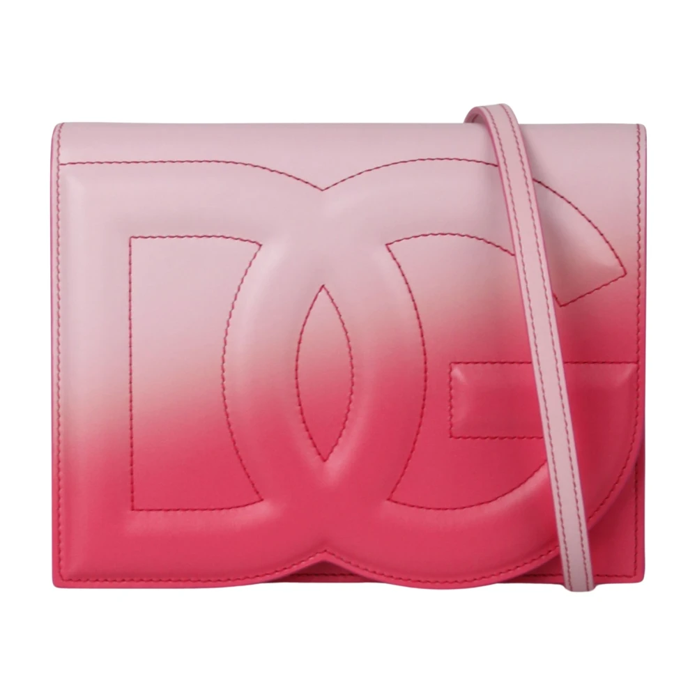 Dolce & Gabbana Logo-Ingedrukte Ombrè-Print Crossbody Tas Pink Dames