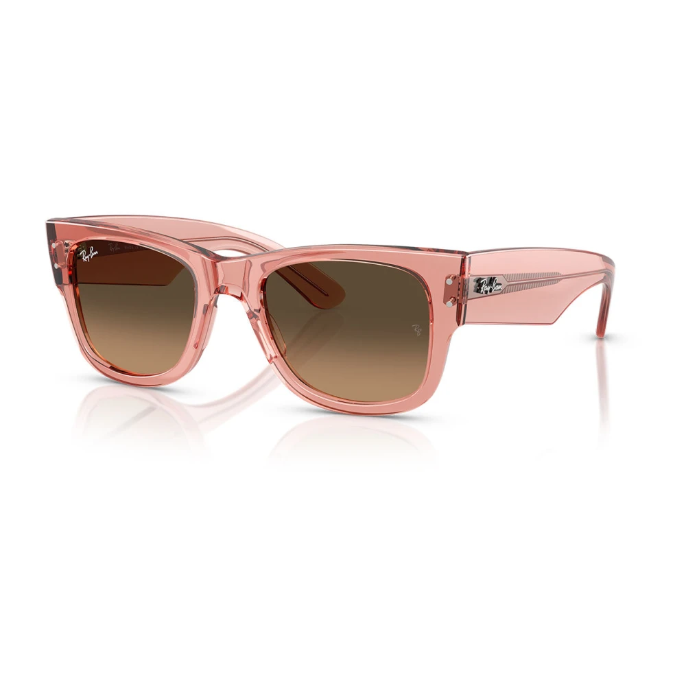 Ray-Ban Sunglasses Mega Wayfarer - Transparent Pink Frame Brown Lenses 51-21, RB0840S - Image 5