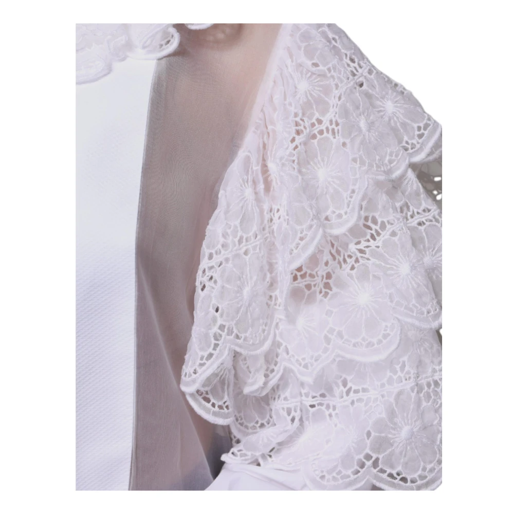 Dolce & Gabbana Witte Katoen Zijden Lange Mouw Blouse White Dames