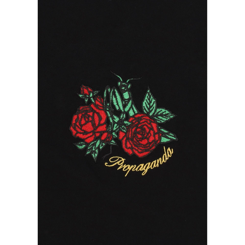 Propaganda Zwarte Crewneck Sweater Geborduurd Katoen Black Heren