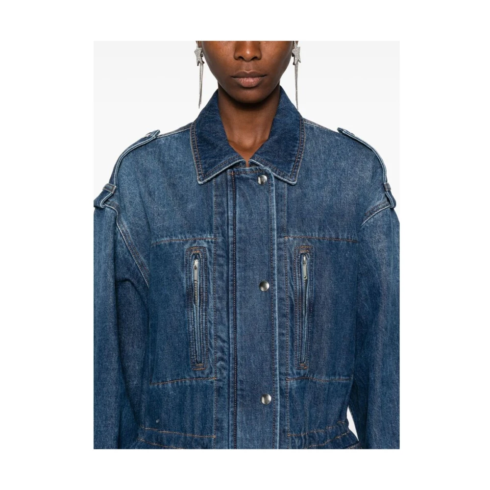 Isabel Marant Étoile Denim jack met spread kraag Blue Dames