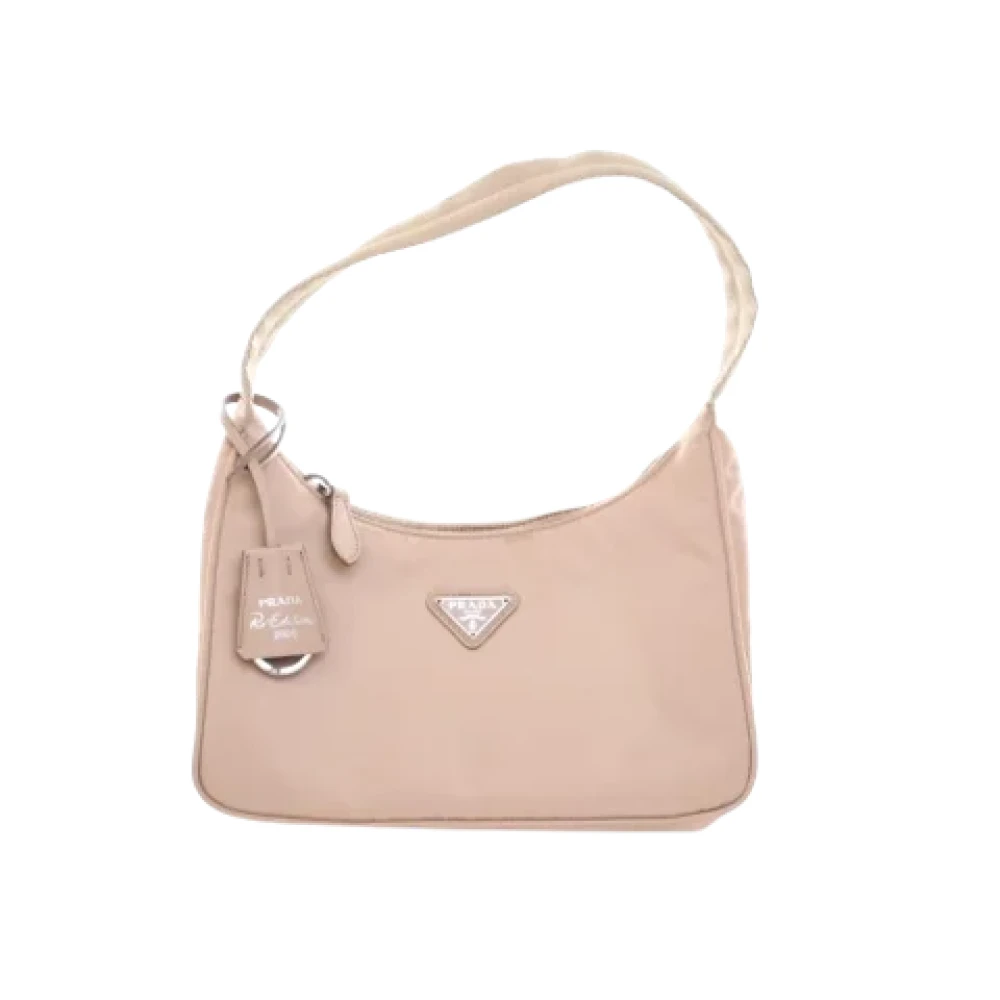 Prada Vintage Pre-owned Nylon handbags Beige Dames