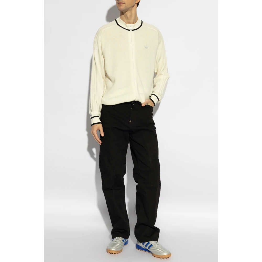 adidas Originals Cardigan met logo Beige Heren