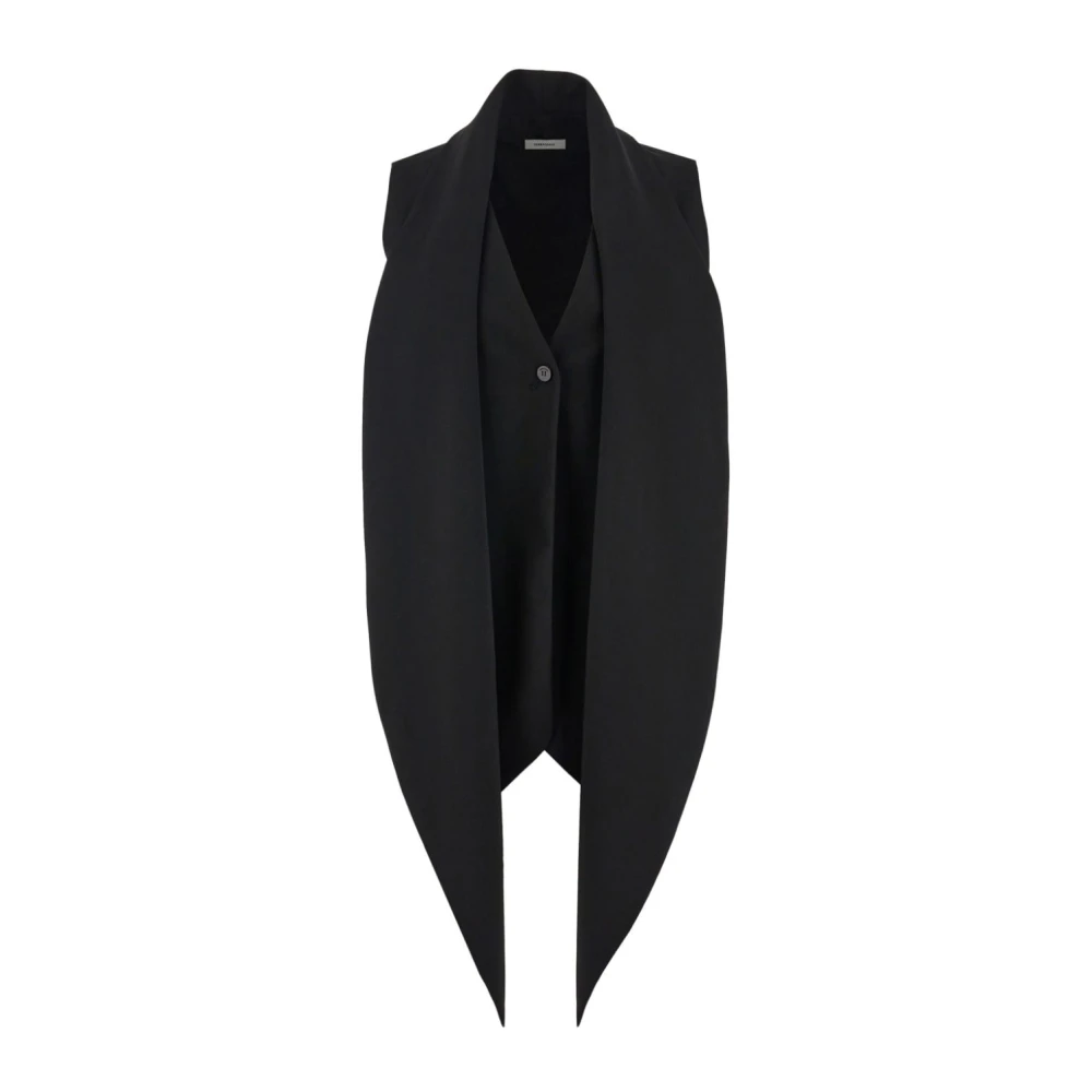 Salvatore Ferragamo Zwarte V-hals trui met ceintuur detail Black Dames