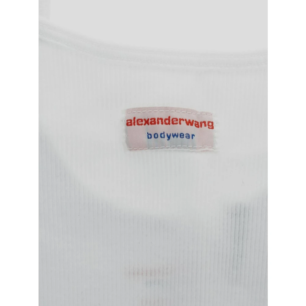alexander wang Geribbelde Katoenen Cami Top White Dames