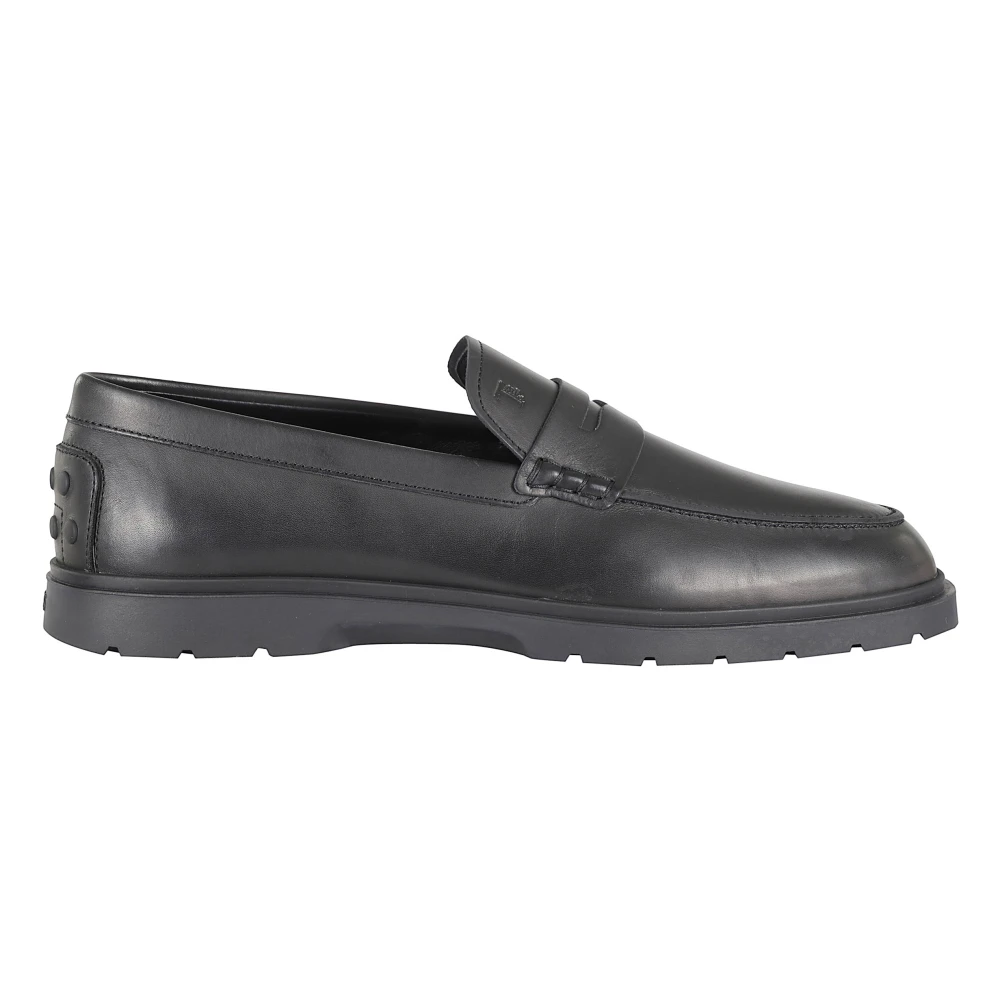 Tod's Herr Svart Skor 43 1/2 Eu, Läder, Hybrid Summer Moccasin 59K