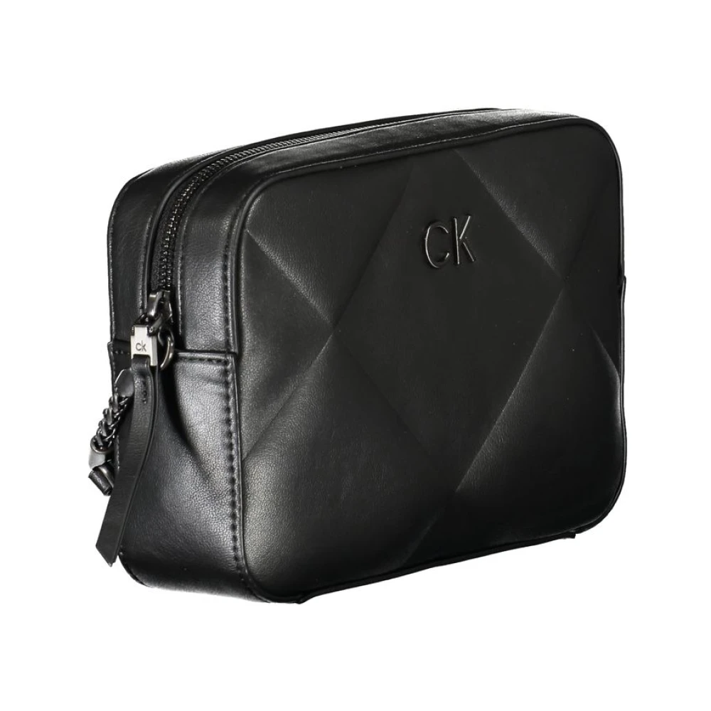 Calvin Klein Zwarte Polyester Handtas met Verstelbare Band Black Dames