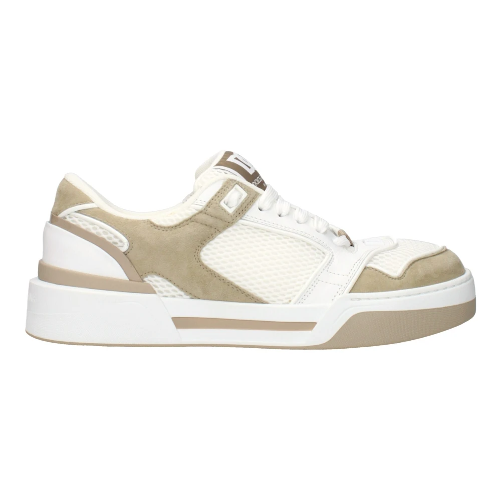 Dolce & Gabbana Men's White Sneakers, 9 Uk, Fabric Low Top Trainers