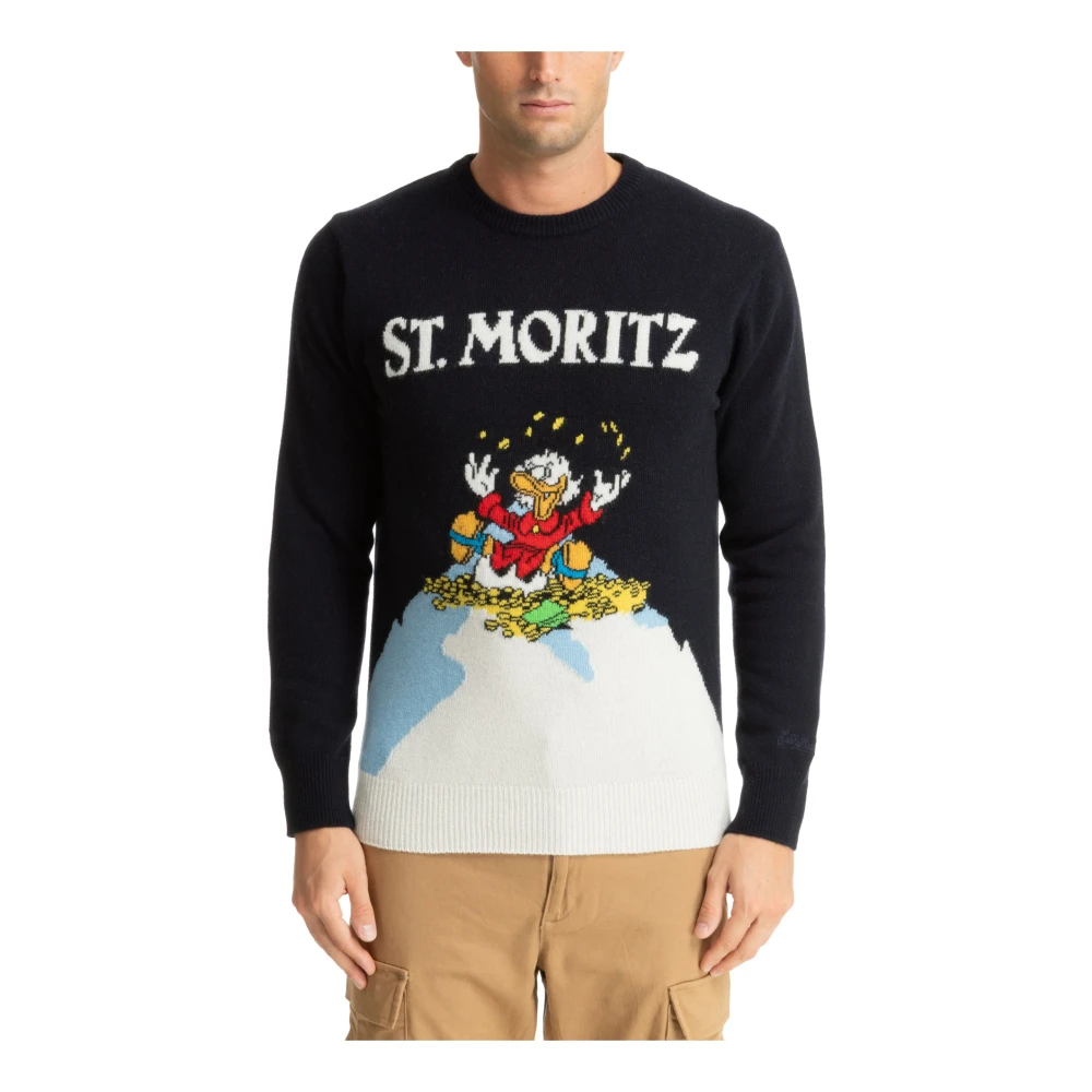 MC2 Saint Barth Abstract Multikleur Logo Geborduurde Sweater Multicolor Heren