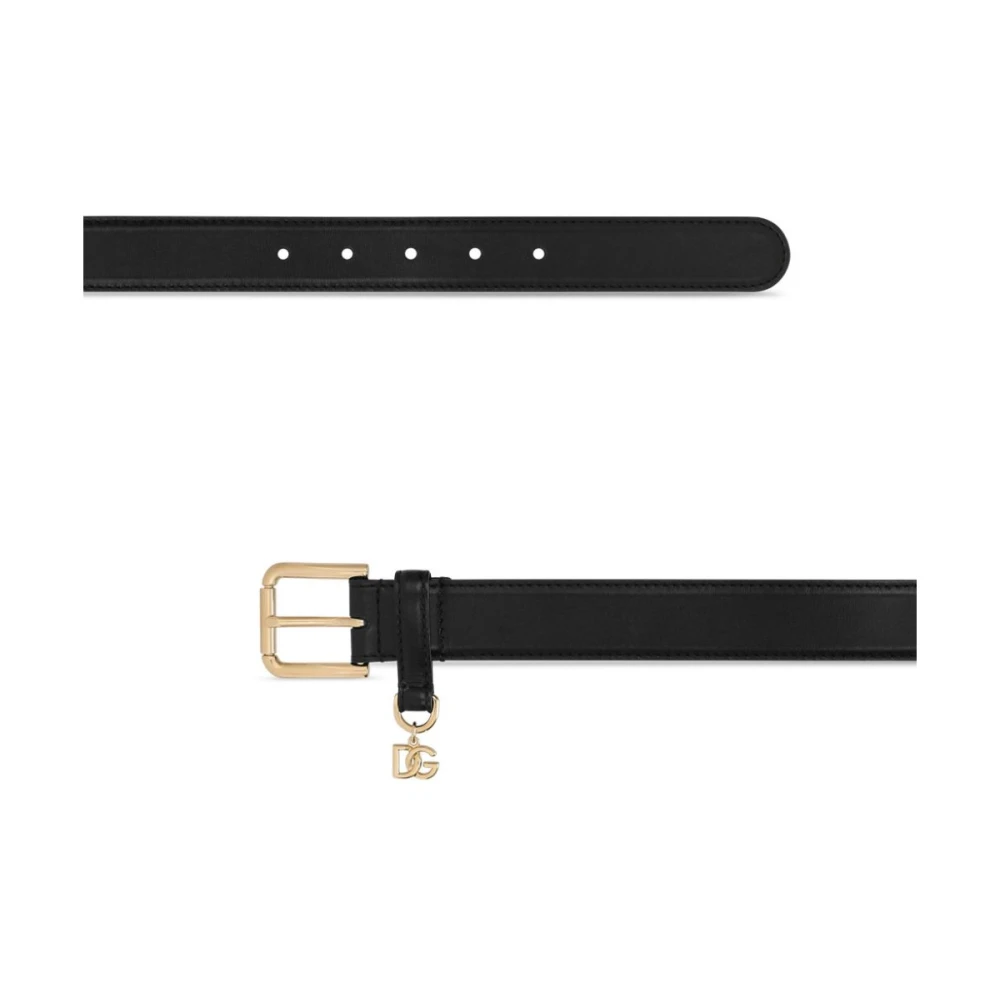 Dolce & Gabbana Zwarte Leren Riem Dames Accessoires Black Dames