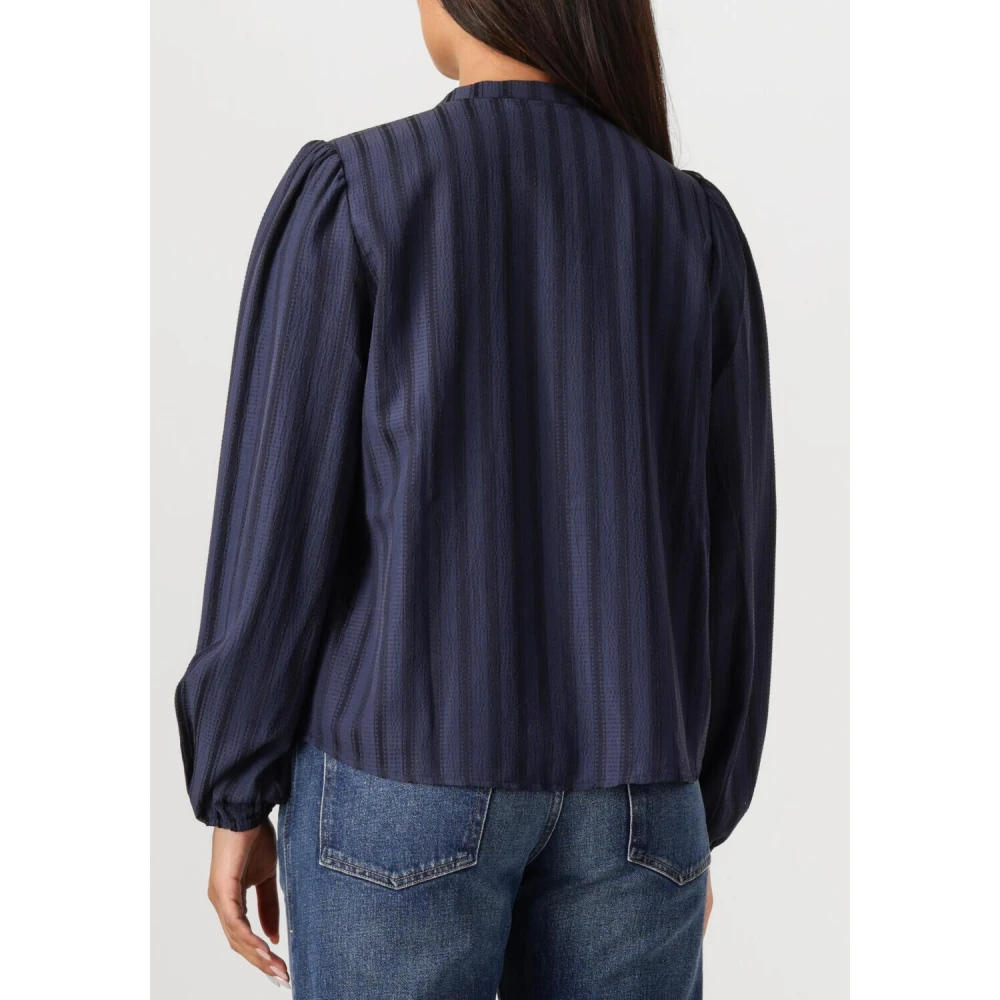 Co'Couture Lulu Smock V-shirt Blouse Blue Dames