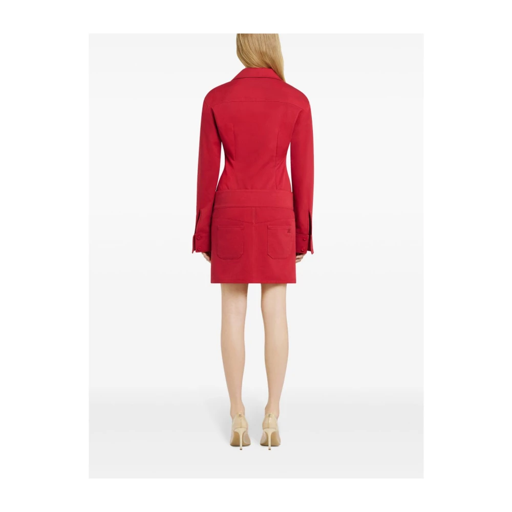 Courrèges Rode Katoenen Shirt met Klepzakken Red Dames