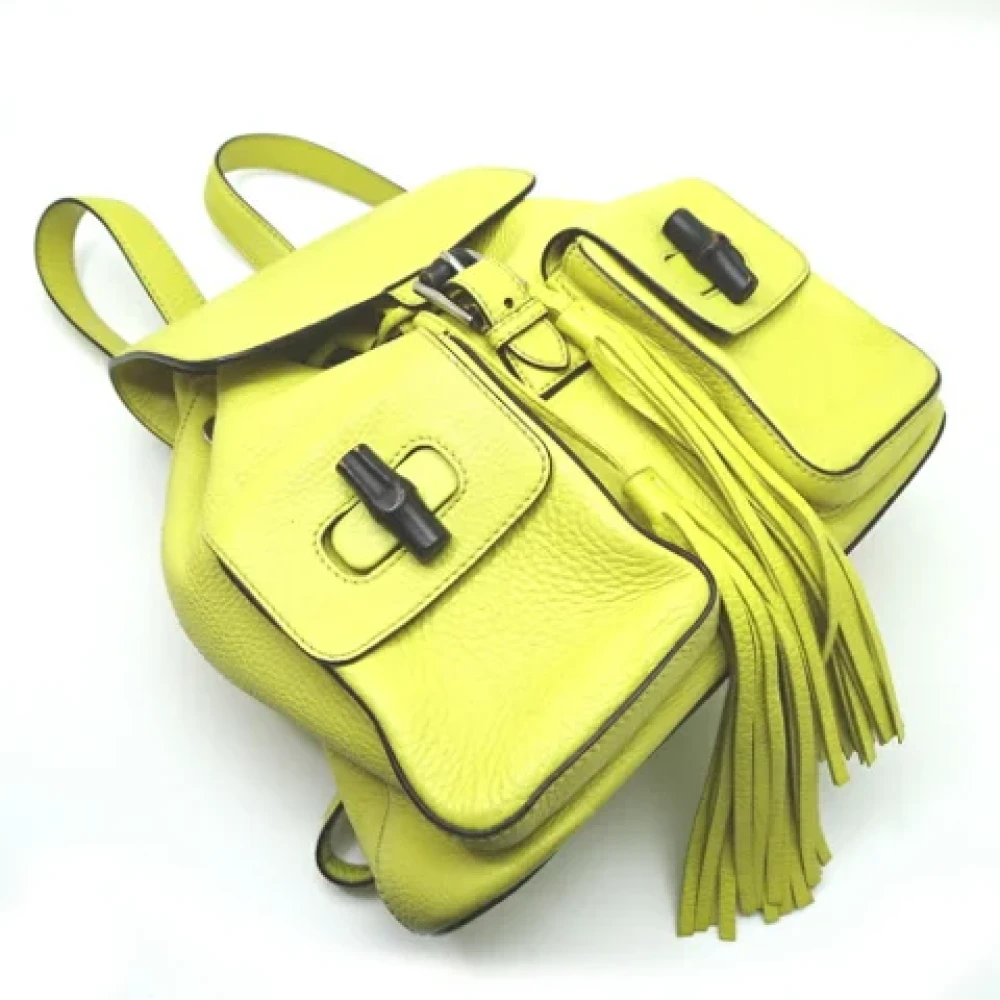 Gucci Vintage Pre-owned Canvas gucci-bags Yellow Dames