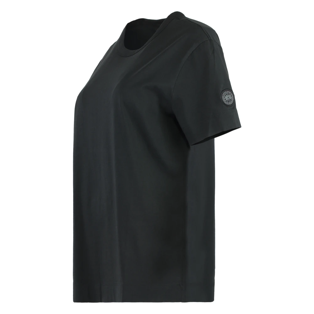 Canada Goose Katoenen crew-neck T-shirt met logopatch Black Dames