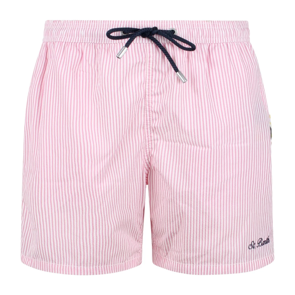 MC2 Saint Barth Gestreepte Zwemshort Ss24 Regular Fit Pink Heren