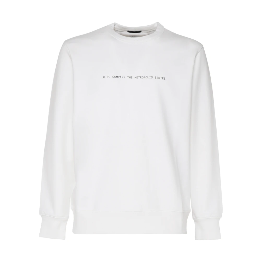 C.P. Company Witte Katoenen Sweatshirt Ronde Kraag Lange Mouwen White Heren