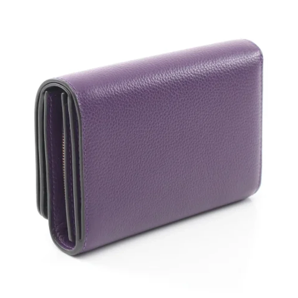 Mulberry Pre-owned Leather wallets Purple Dames