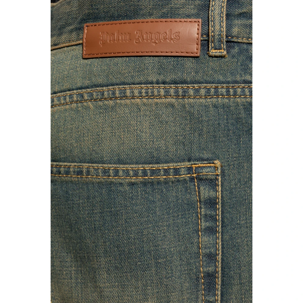 Palm Angels Jeans met logo Blue Heren