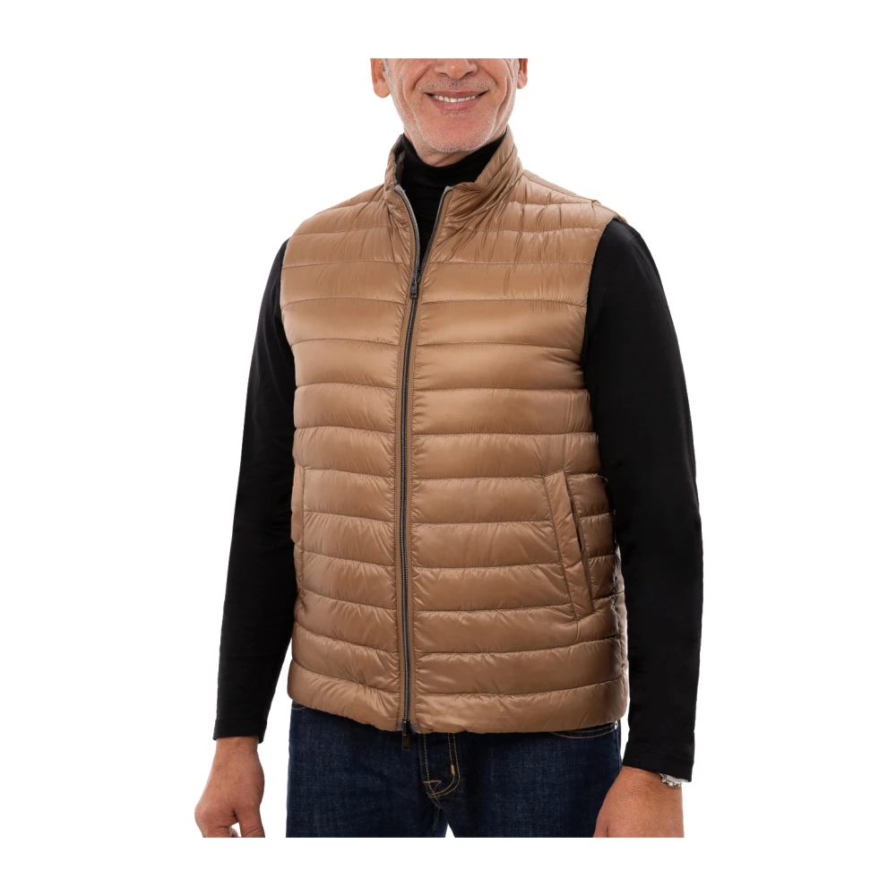 Herno Reversibele Mouwloze Puffer Vest Brown Heren