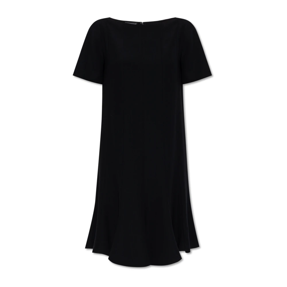 Emporio Armani Vrouw Zwart Jurk Met Korte Mouwen