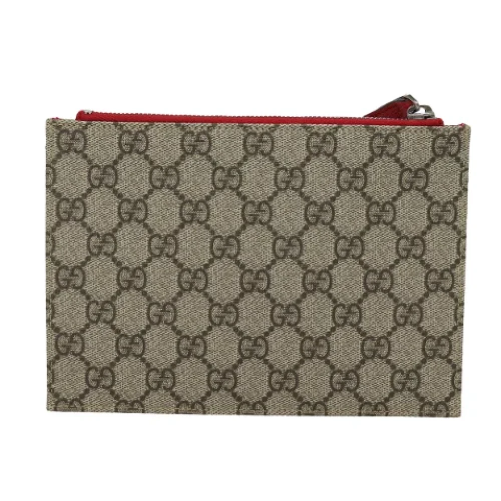 Gucci Vintage Pre-owned Leather clutches Beige Dames