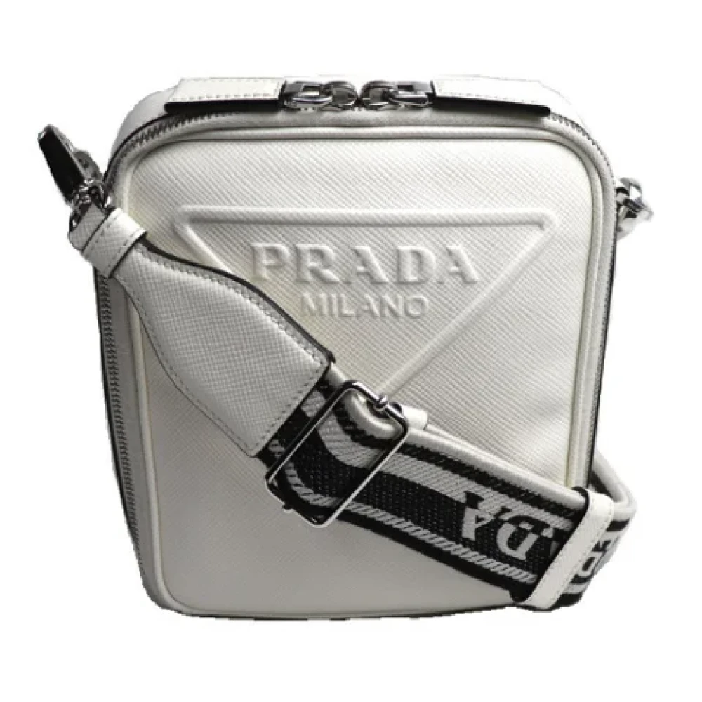 Prada Vintage Pre-owned Leather prada-bags White Dames