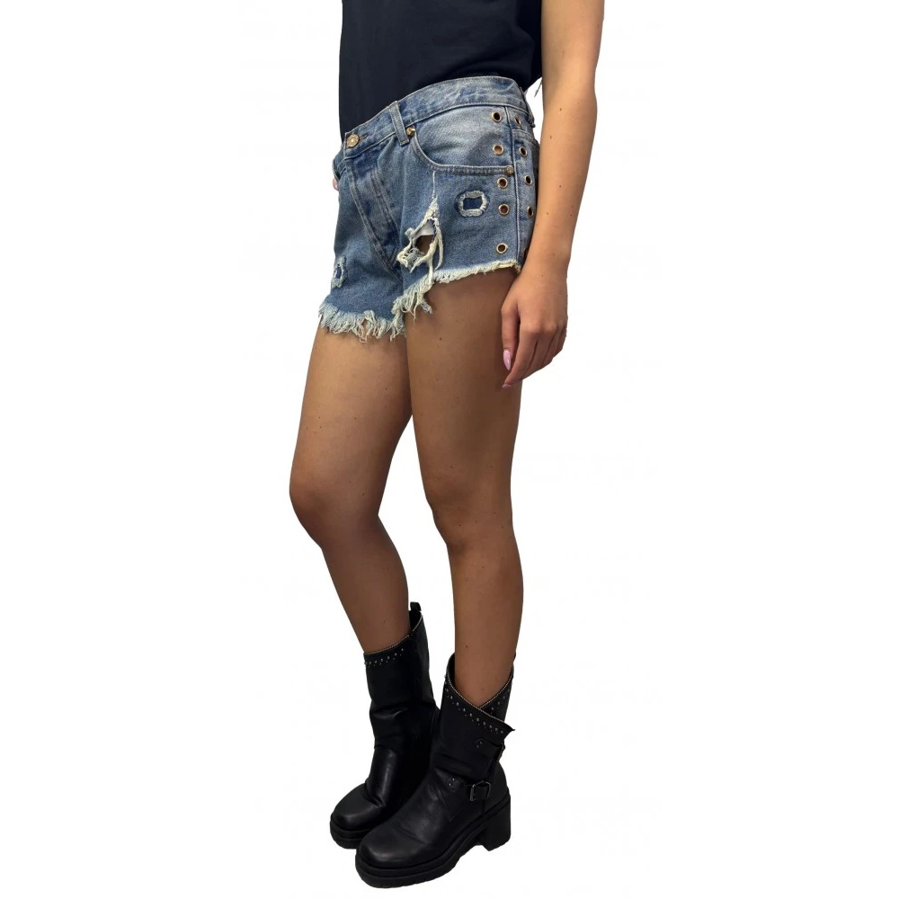 F**k Denim Shorts 100% Katoen Samenstelling Blue Dames