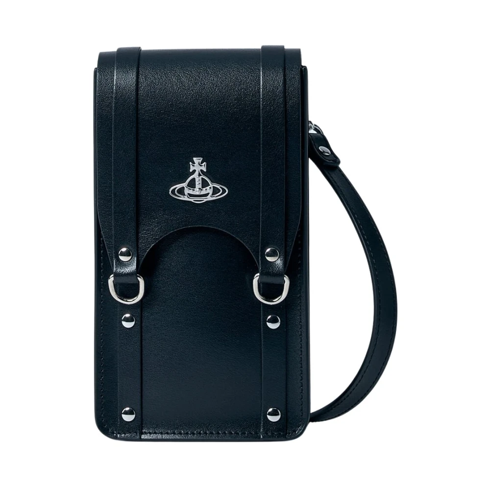 Vivienne Westwood Crossbody tas van glad leer met logo Black Heren