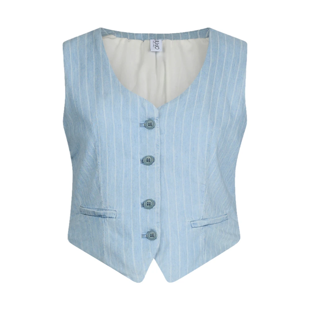 Liu Jo Vrouw Blauw Jassen Dames, M, Katoen, Sky Vest