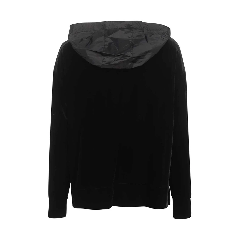 Emporio Armani Hoodie met volledige ritssluiting en voorzak Black Dames