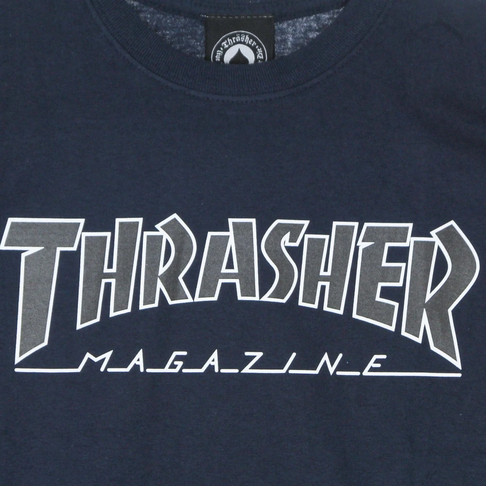 Thrasher Navy Black Heren T-shirt Blue Heren
