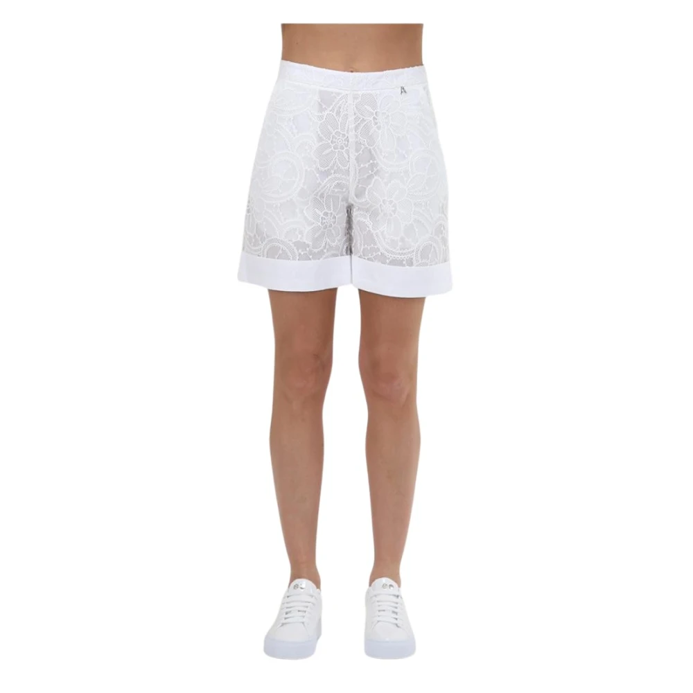Twinset Kant Macramé Shorts White Dames
