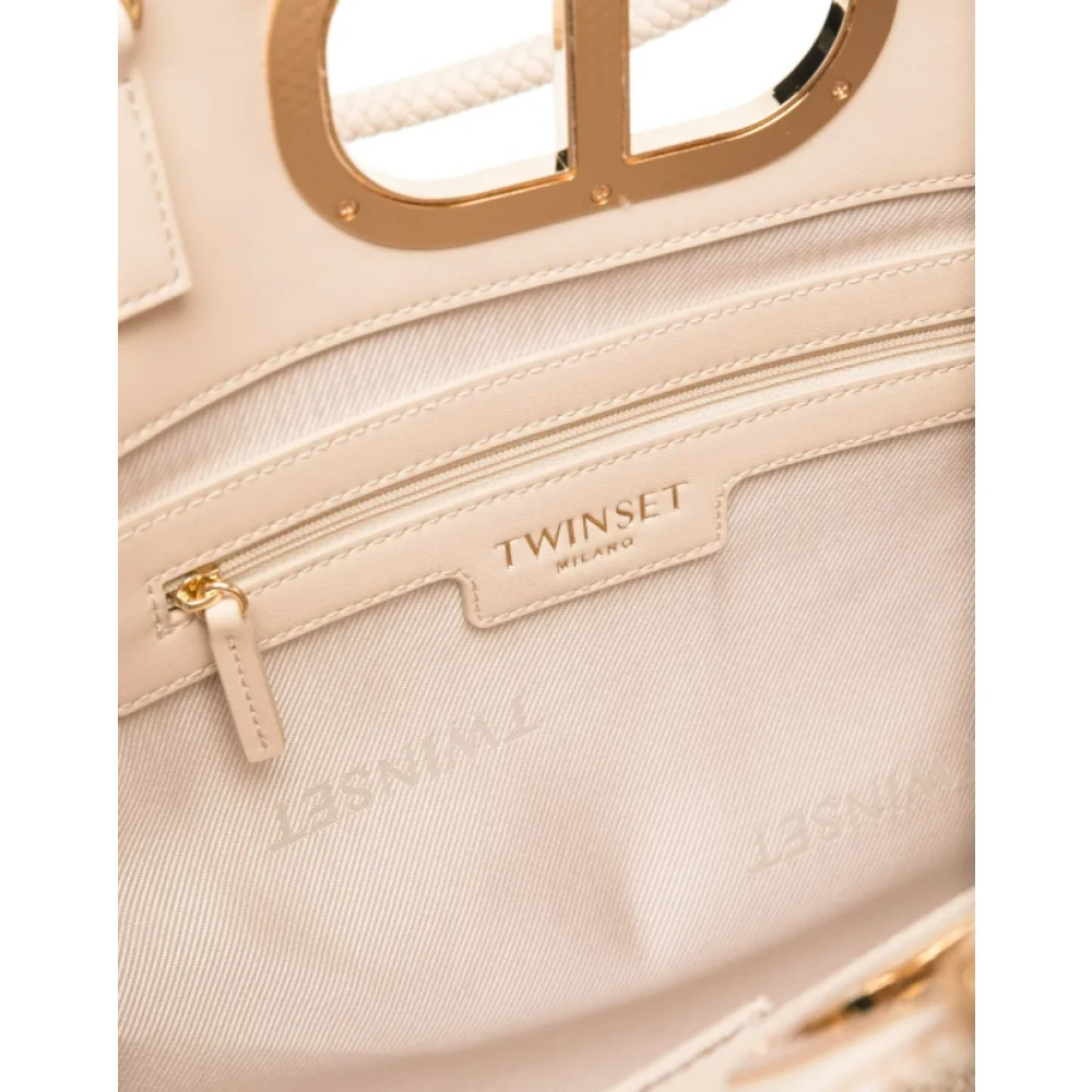 Twinset Geweven handvat tote tas Yellow Dames