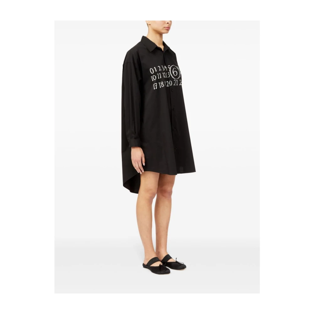 MM6 Maison Margiela Shirt Dress Black Dames