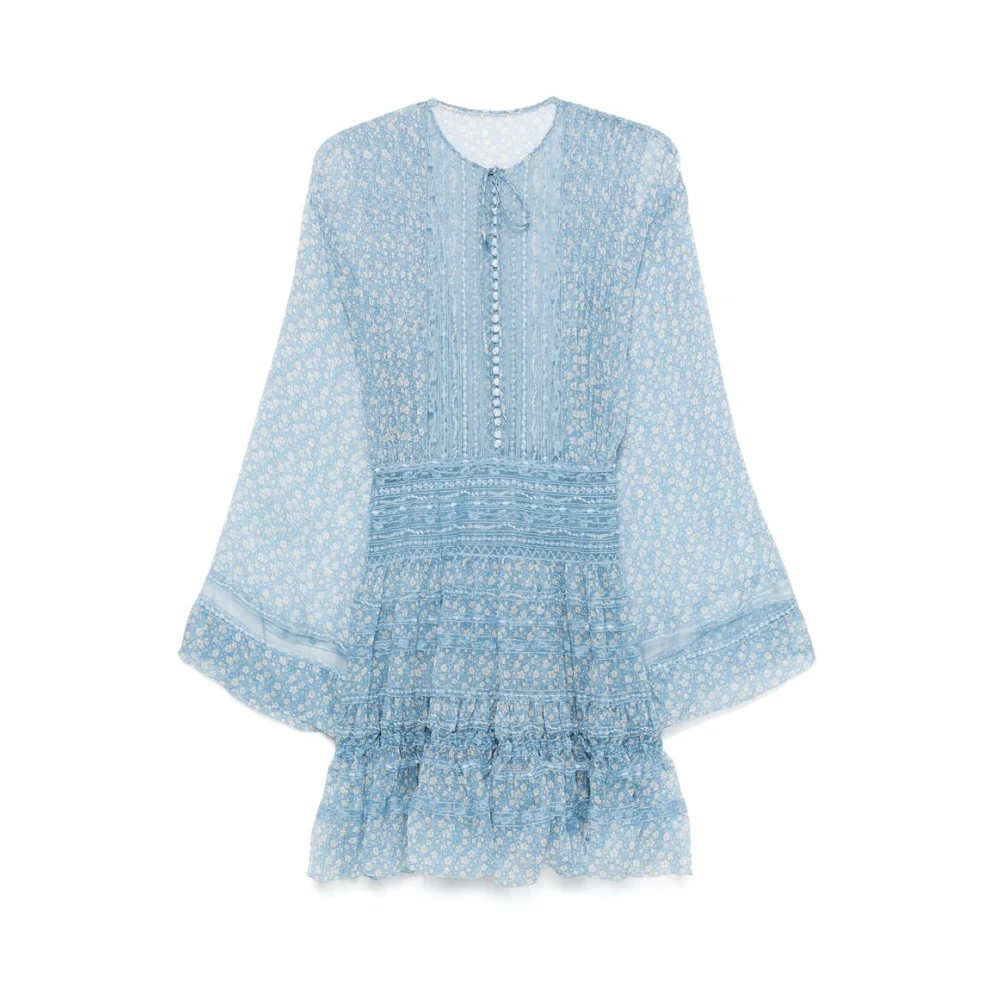Ermanno Scervino Lichtblauwe Kant Voorkant Jurk Blue Dames