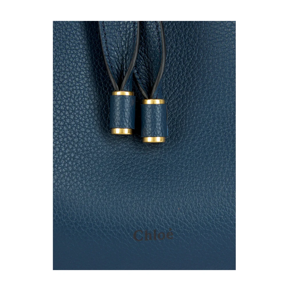 Chloé Navy Hobo Tas Marcie Stijl Blue Dames