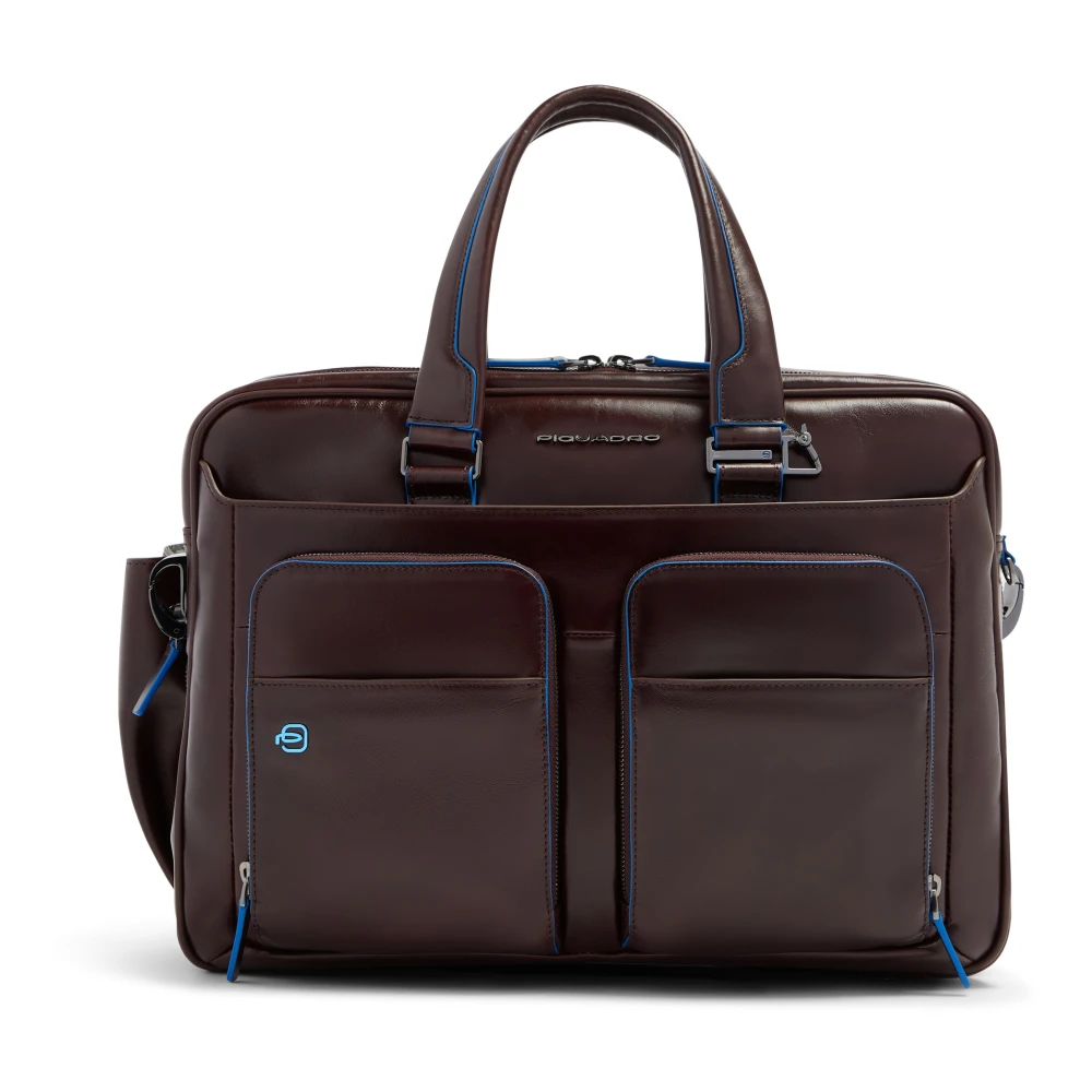 Piquadro Unisex Bruin Tassen One Size, Leer, Uitbreidbare Laptoptas 15,6”