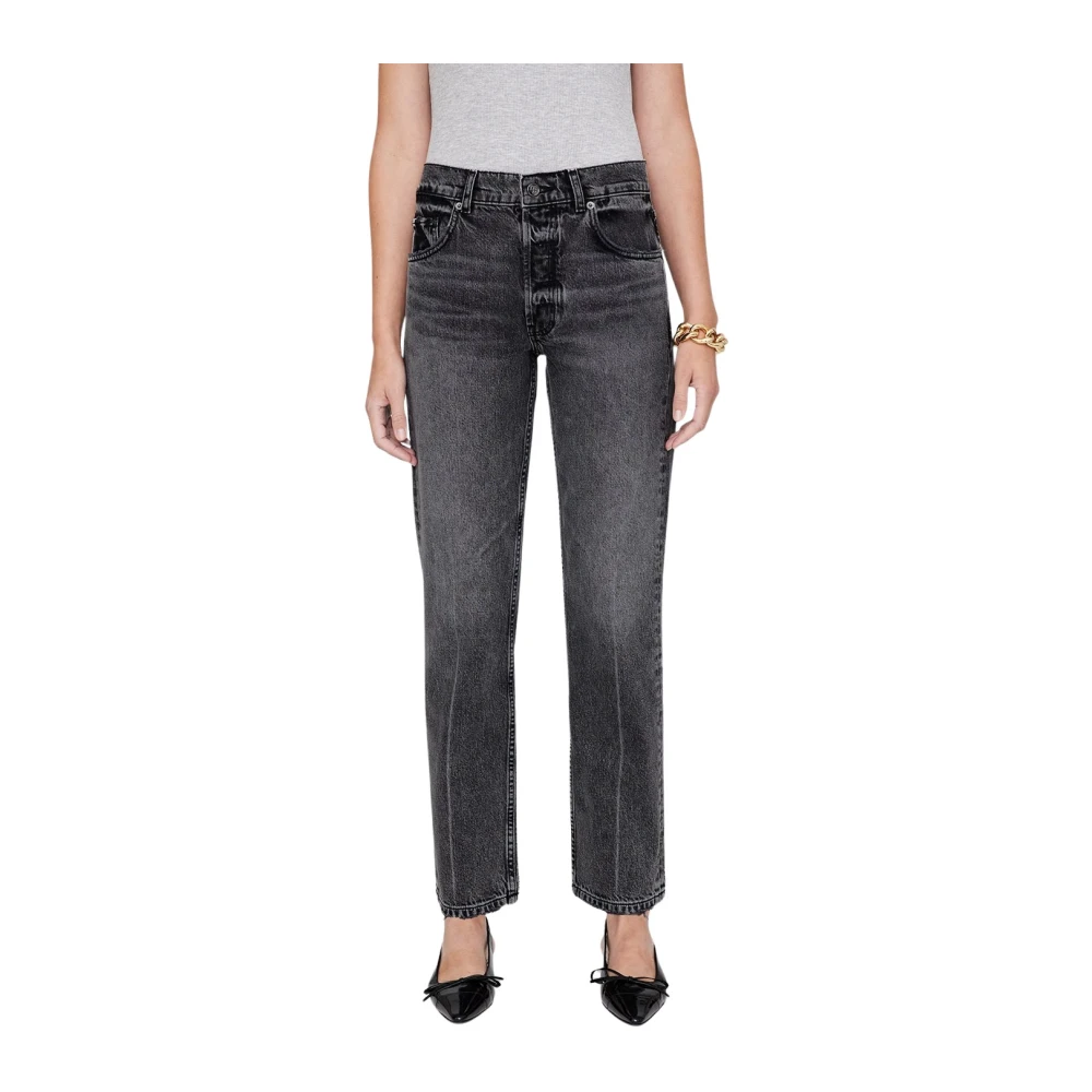 Anine Bing Kate Straight Leg Jeans Gray Dames