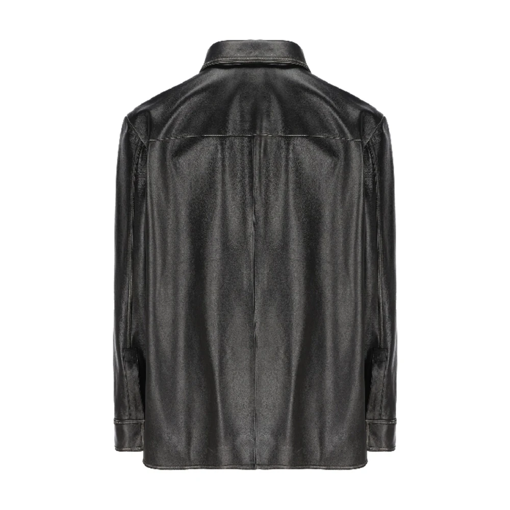 Loewe Zwarte leren jas voor mannen Black Heren